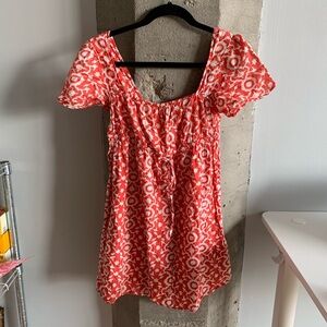 Banana Republic Red and White Patterned Top